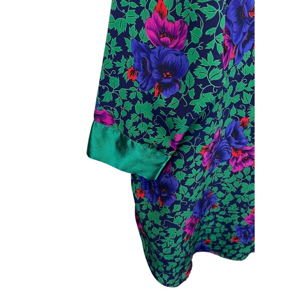 80s Floral Double Breasted (Tuxedo) Nightshirt Victoria's Secret Gold Label  M - Picture 4 of 9